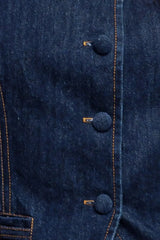 INDIGO ICON DENIM VEST - Flying Tomato - Flyclothing LLC