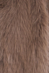 LONDON FLARE MOCHA FAUX FUR CROP JACKET - Flying Tomato - Flyclothing LLC