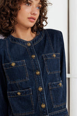 GLAM CODE DENIM JACKET - Flying Tomato - Flyclothing LLC