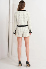 PARIS BOUND WOVEN TWEED CROP JACKET - Flying Tomato - Flyclothing LLC
