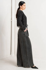 NOIR LINEAR SWEATER KNIT JACKET - Flying Tomato - Flyclothing LLC
