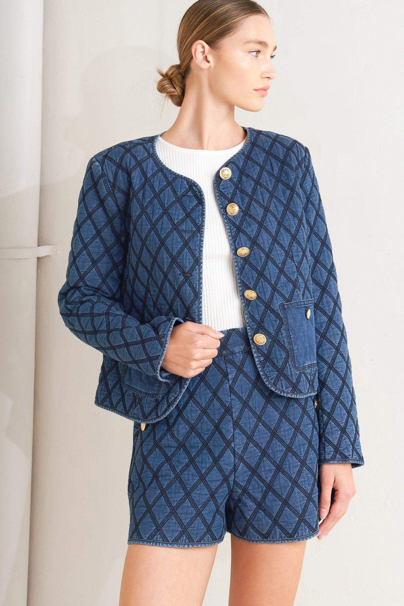 MODERNLUXE QUILTED WOVEN JACKET - Flying Tomato - Flyclothing LLC