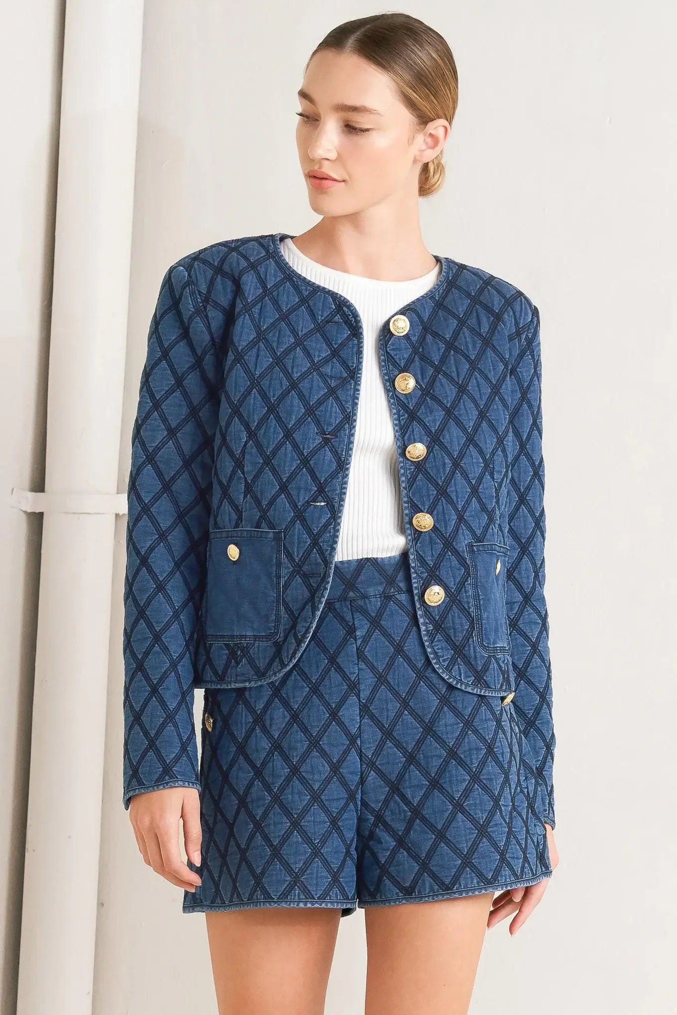 MODERNLUXE QUILTED WOVEN JACKET - Flying Tomato - Flyclothing LLC