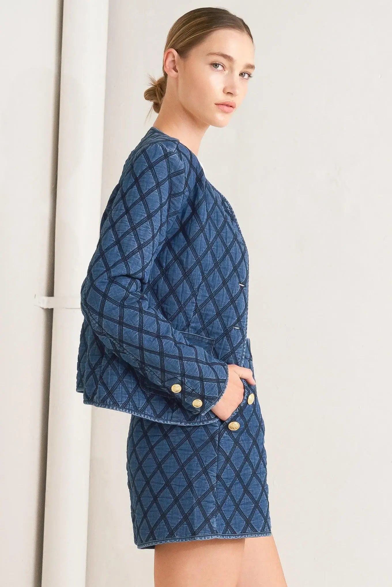 MODERNLUXE QUILTED WOVEN JACKET - Flying Tomato - Flyclothing LLC