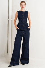 EURO CITY DENIM VEST - Flying Tomato - Flyclothing LLC