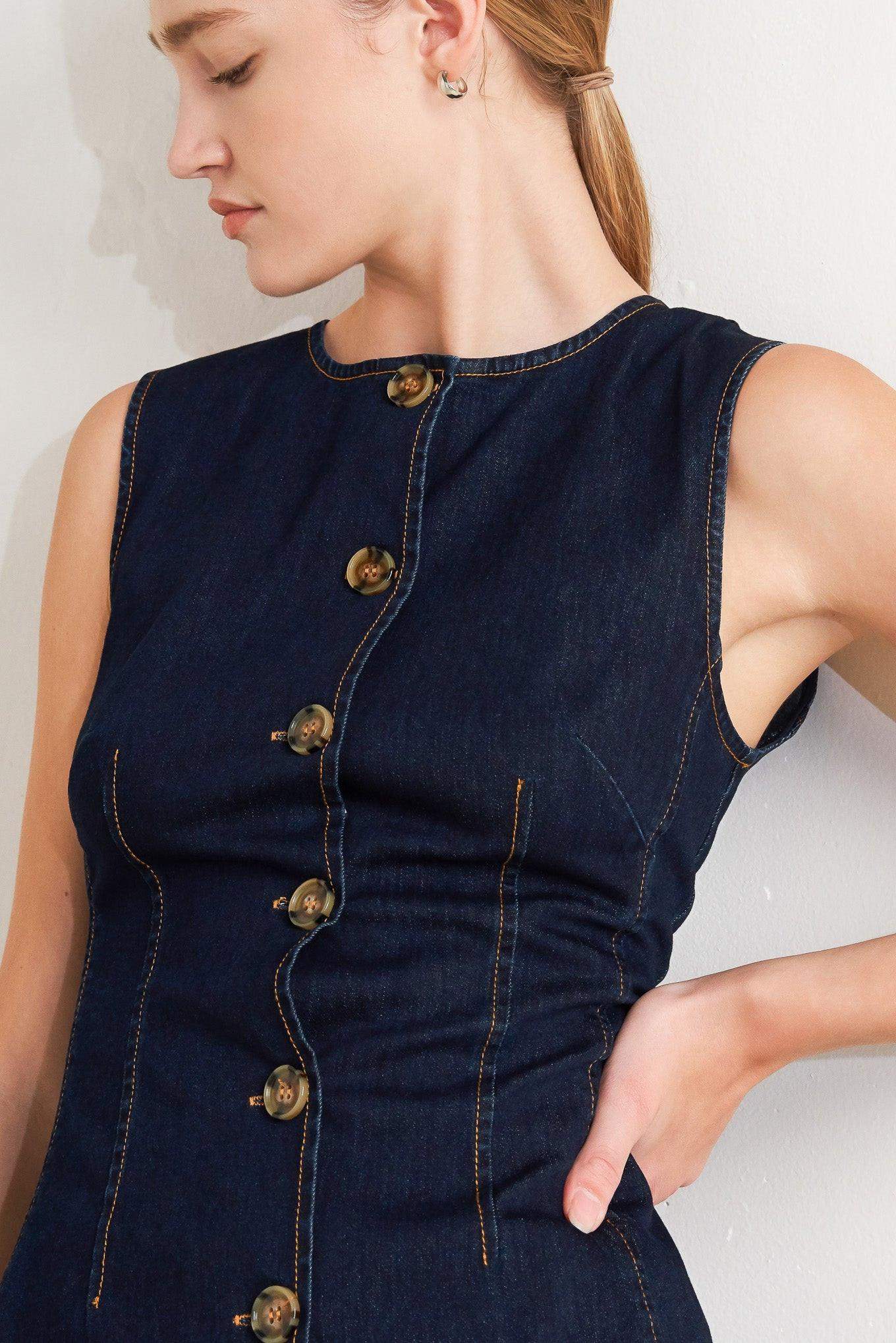 EURO CITY DENIM VEST - Flying Tomato - Flyclothing LLC
