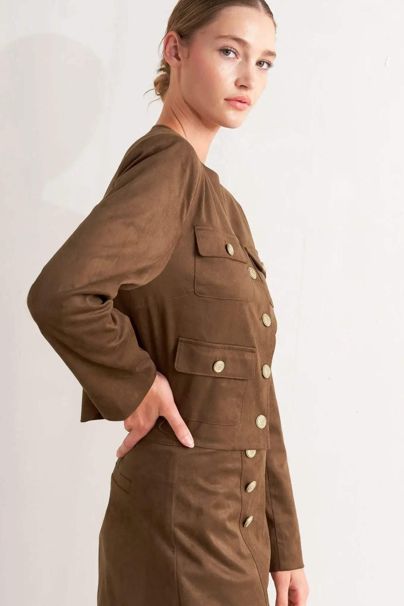 HERITAGE UTILITY FAUX SUEDE JACKET - Flying Tomato - Flyclothing LLC