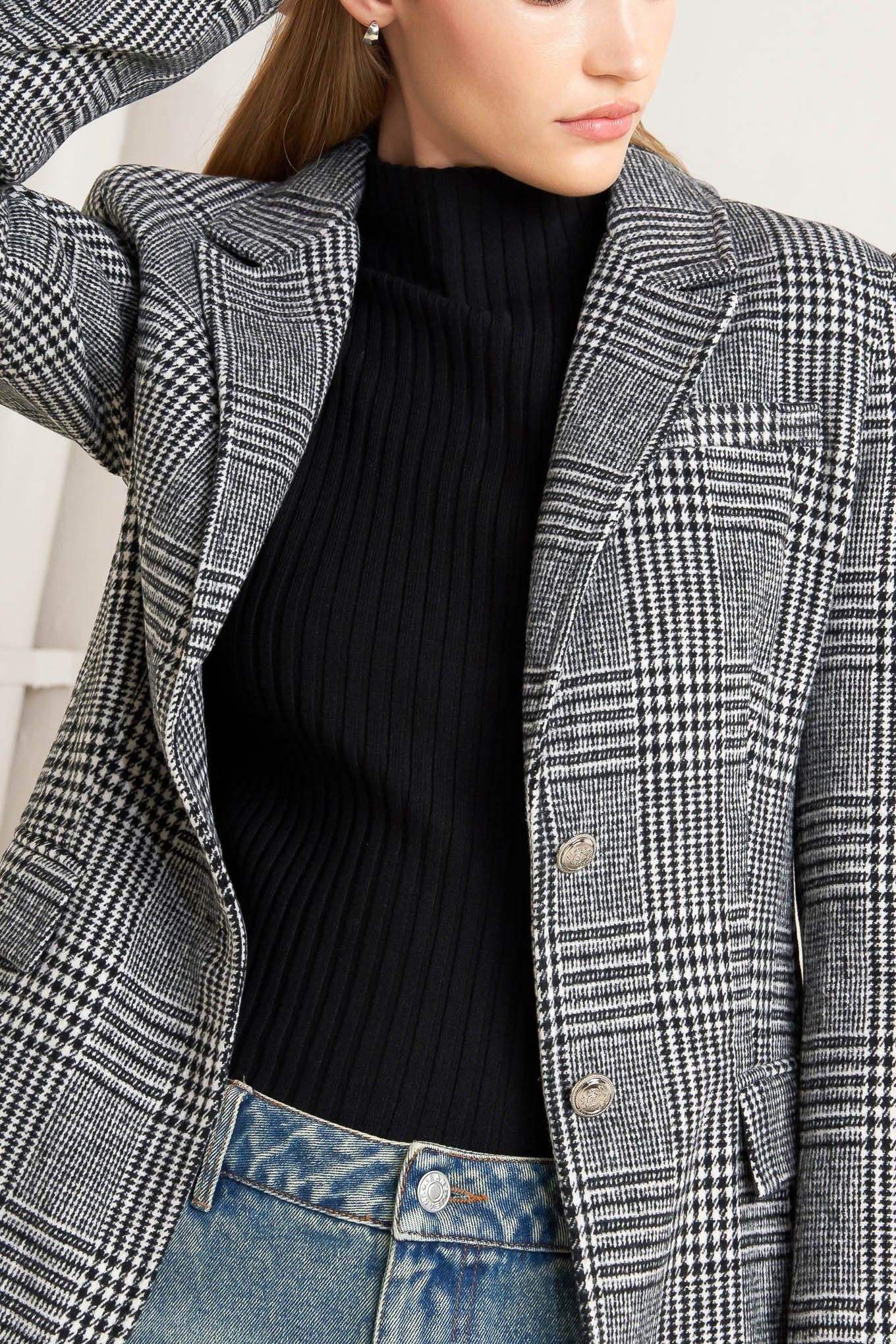 CITY CHECKLINE WOOLEN WOVEN JACKET - Flying Tomato - Flyclothing LLC