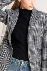 CITY CHECKLINE WOOLEN WOVEN JACKET - Flying Tomato - Flyclothing LLC