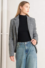 CITY CHECKLINE WOOLEN WOVEN JACKET - Flying Tomato - Flyclothing LLC