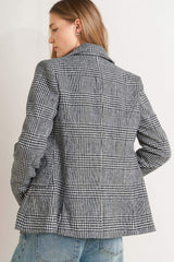 CITY CHECKLINE WOOLEN WOVEN JACKET - Flying Tomato - Flyclothing LLC