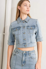 MODERN NEUTRAL DENIM JACKET - Flying Tomato - Flyclothing LLC