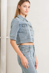 MODERN NEUTRAL DENIM JACKET - Flying Tomato - Flyclothing LLC