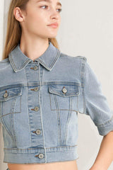 MODERN NEUTRAL DENIM JACKET - Flying Tomato - Flyclothing LLC