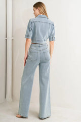 MODERN NEUTRAL DENIM JACKET - Flying Tomato - Flyclothing LLC