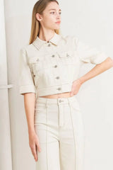 MODERN NEUTRAL TWILL JACKET - Flying Tomato - Flyclothing LLC