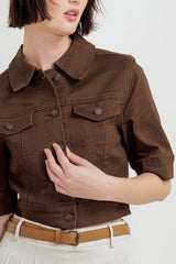 EFFORTLESS EDGE BROWN TWILL JACKET - Flying Tomato - Flyclothing LLC