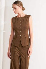 MIDNIGHT MESA STYLE FAUX SUEDE VEST - Flying Tomato - Flyclothing LLC