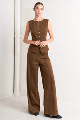 MIDNIGHT MESA STYLE FAUX SUEDE VEST - Flying Tomato - Flyclothing LLC