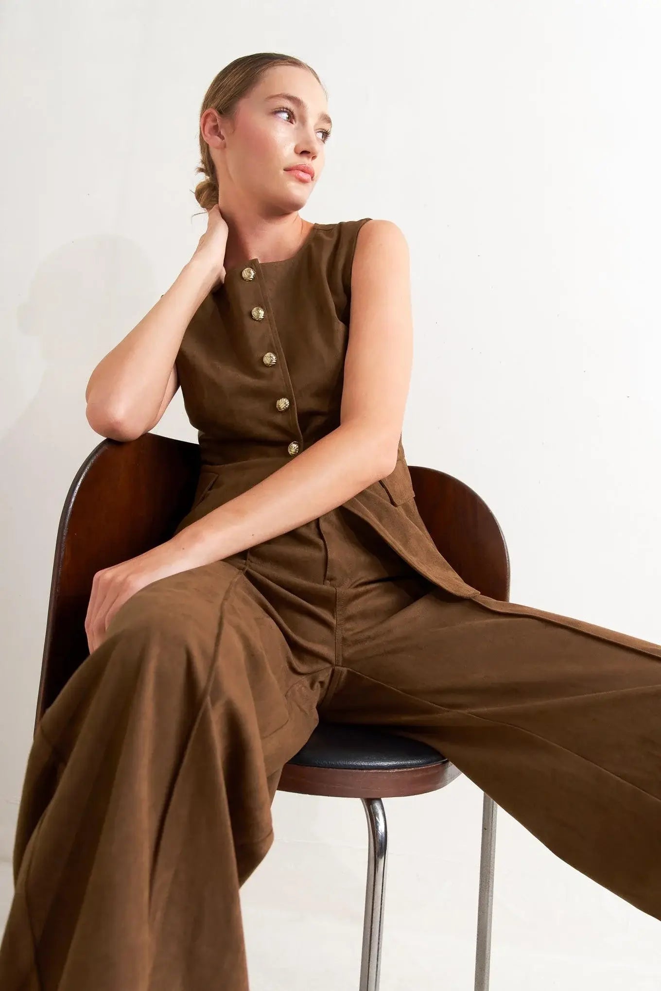 BROWN SUGAR FAUX SUEDE PANTS - Flying Tomato - Flyclothing LLC