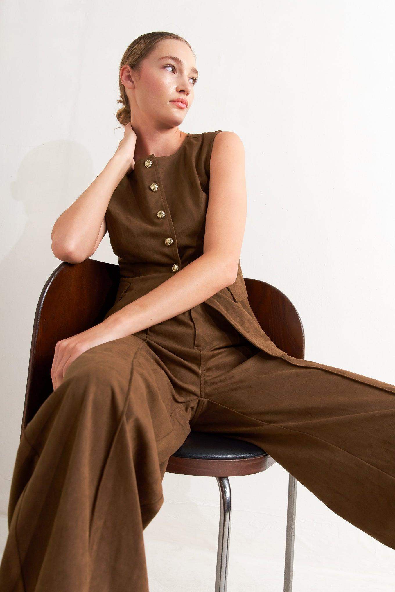 MIDNIGHT MESA STYLE FAUX SUEDE PANTS - Flying Tomato - Flyclothing LLC