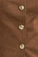 BROWN SUGAR FAUX SUEDE VEST - Flying Tomato - Flyclothing LLC