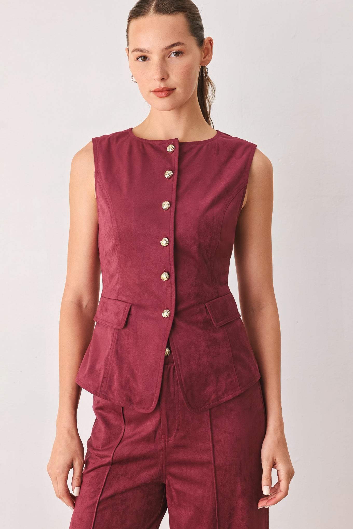 MIDNIGHT MESA STYLE FAUX SUEDE VEST - Flying Tomato - Flyclothing LLC