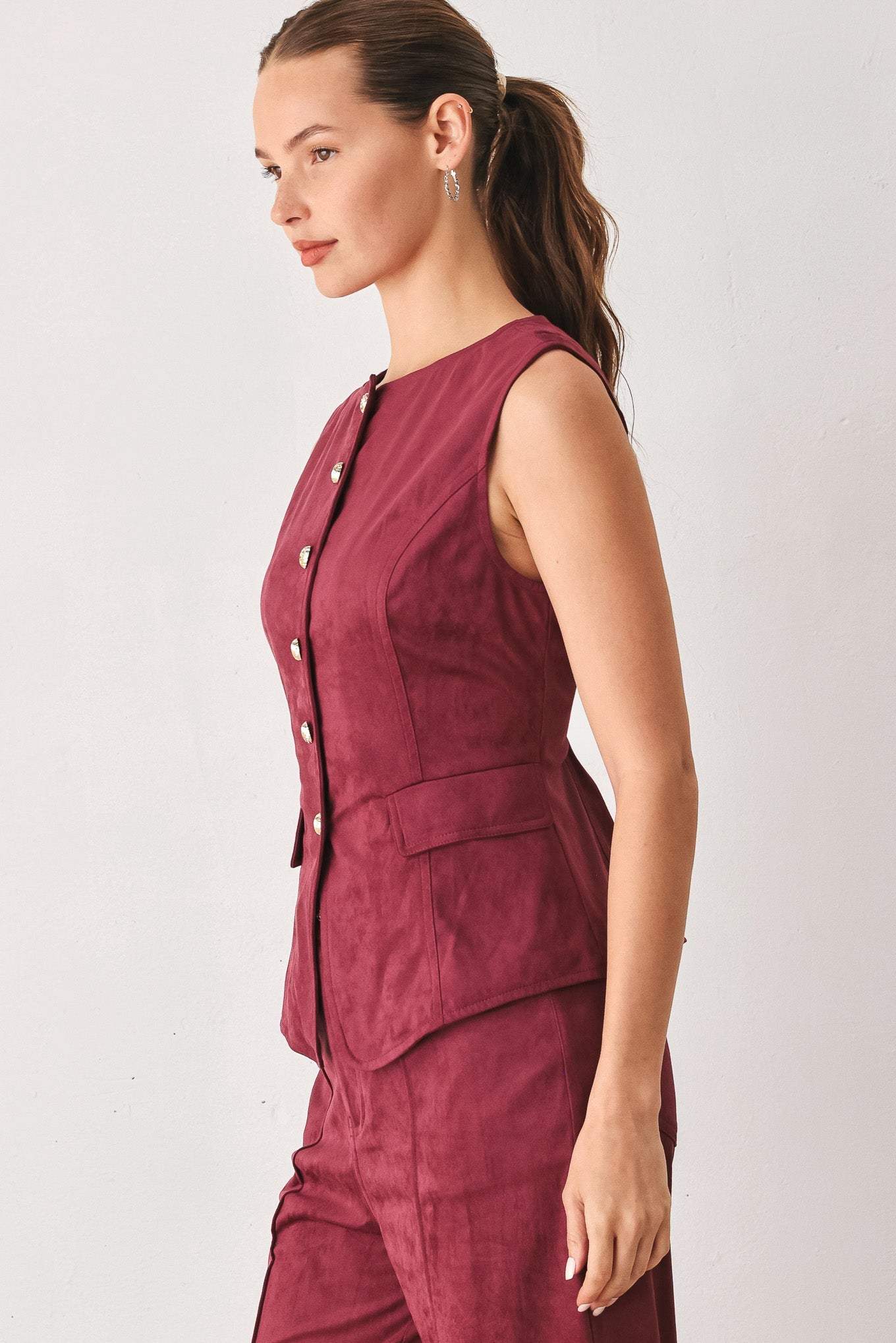 MIDNIGHT MESA STYLE FAUX SUEDE VEST - Flying Tomato - Flyclothing LLC