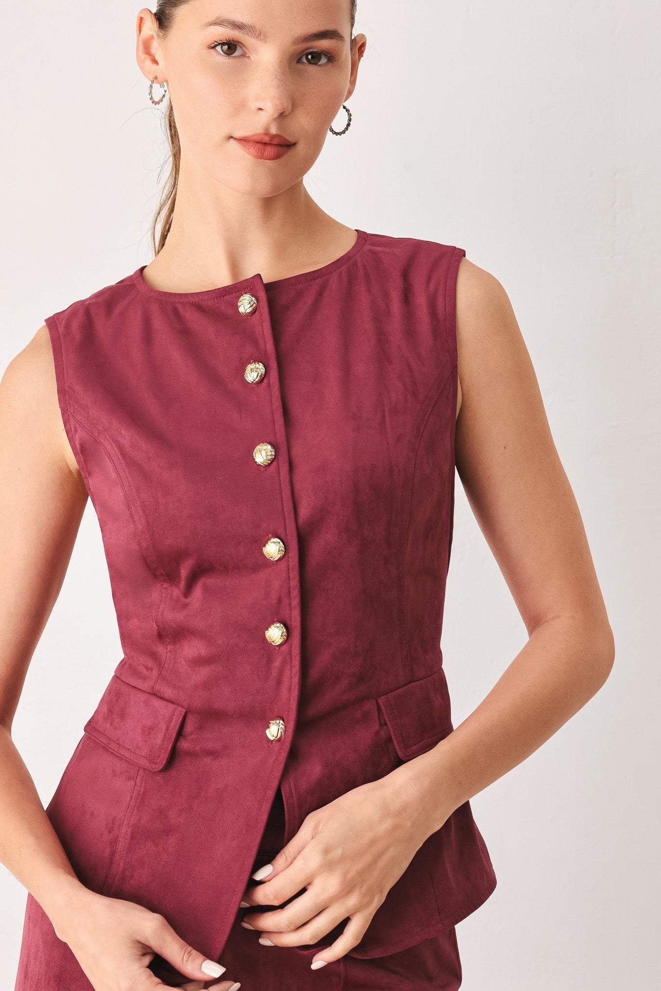 MIDNIGHT MESA STYLE FAUX SUEDE VEST - Flying Tomato - Flyclothing LLC