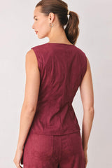 MIDNIGHT MESA STYLE FAUX SUEDE VEST - Flying Tomato - Flyclothing LLC