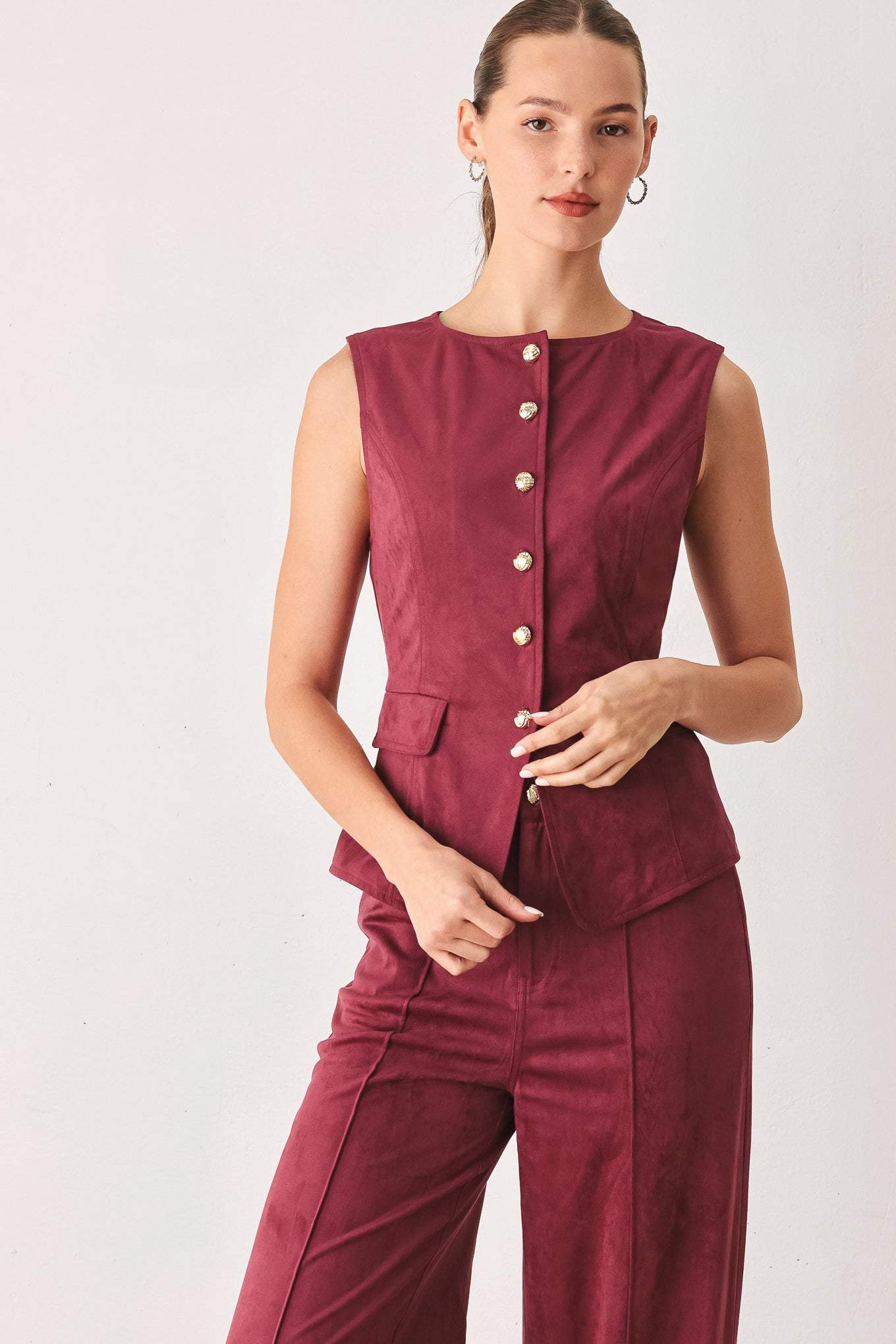 MIDNIGHT MESA STYLE FAUX SUEDE VEST - Flying Tomato - Flyclothing LLC
