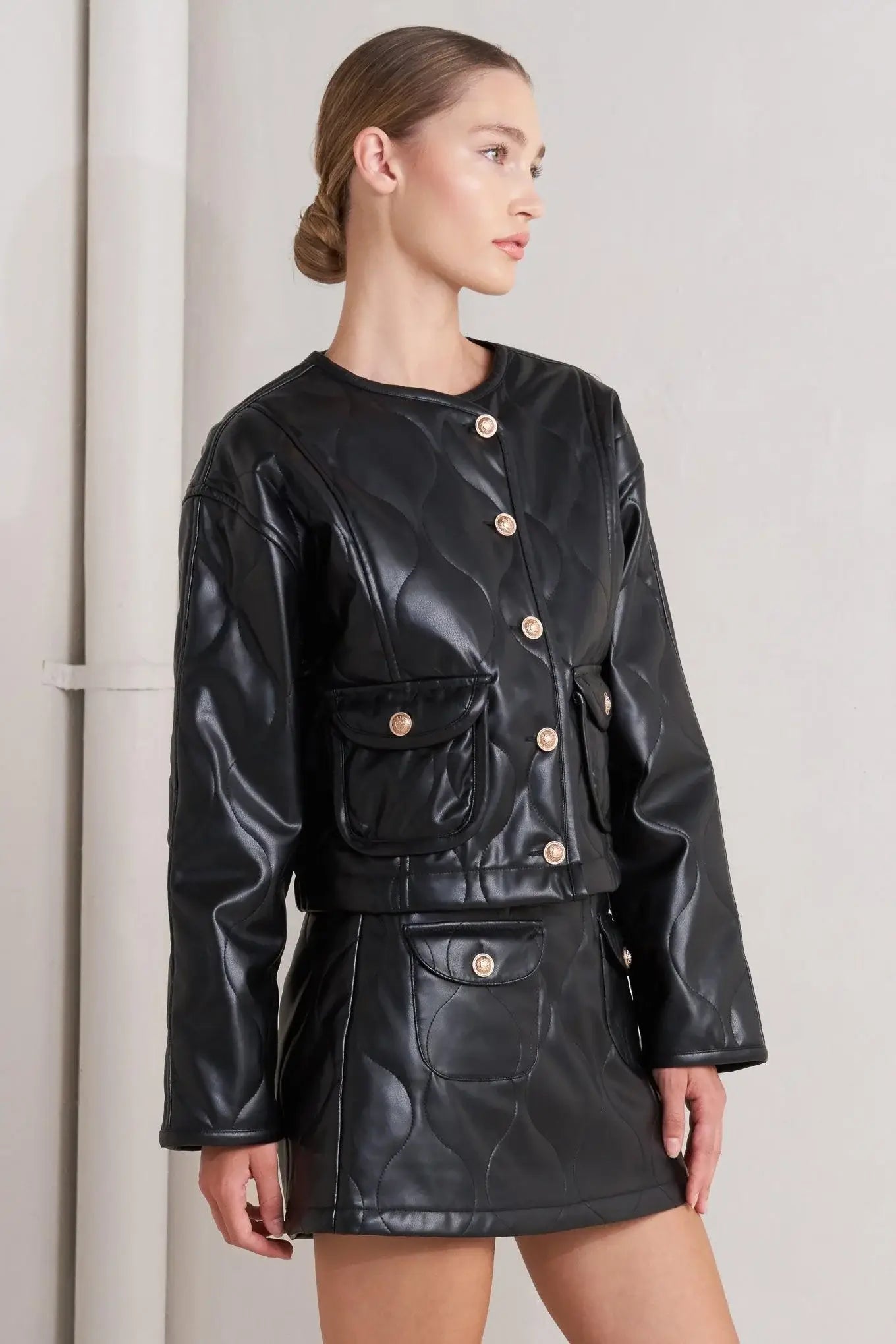 MOTO CHIC FAUX LEATHER JACKET - Flying Tomato - Flyclothing LLC