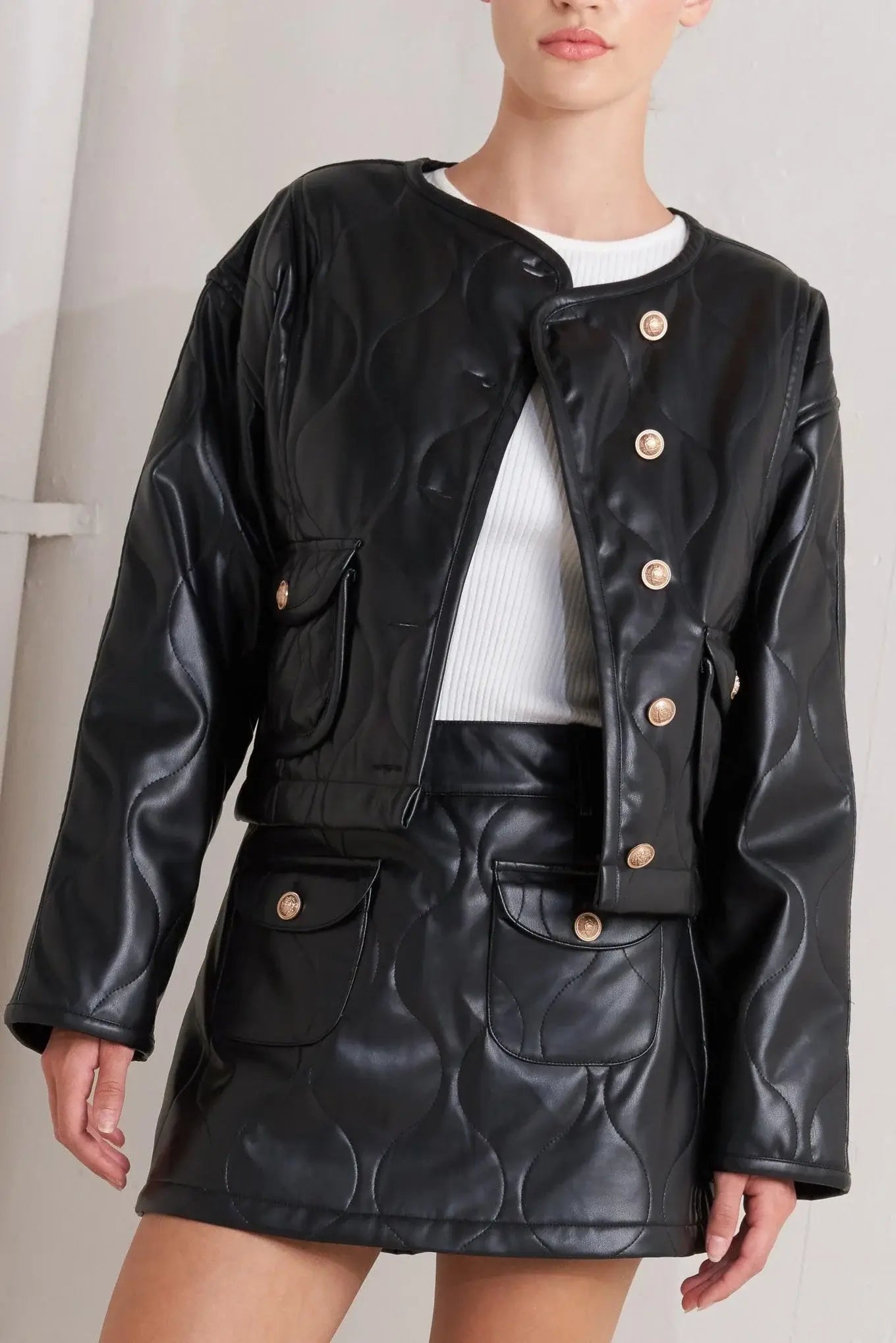 MOTO CHIC FAUX LEATHER JACKET - Flying Tomato - Flyclothing LLC