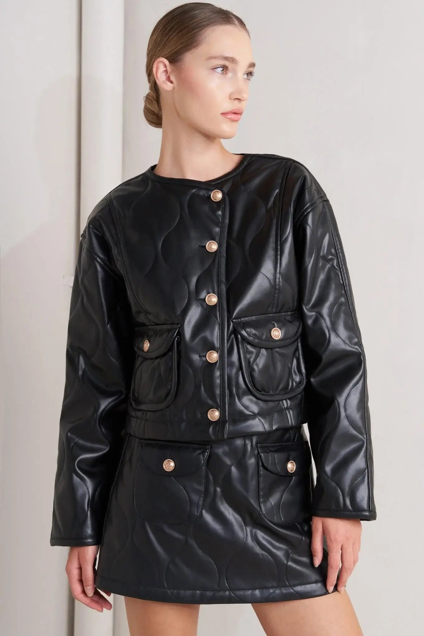 MOTO CHIC FAUX LEATHER JACKET - Flying Tomato - Flyclothing LLC