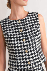 METRO ICON WOVEN HOUNDSTOOTH VEST - Flying Tomato - Flyclothing LLC