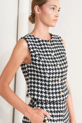 METRO ICON WOVEN HOUNDSTOOTH VEST - Flying Tomato - Flyclothing LLC
