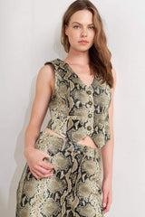 GLAM VENOM FAUX LEATHER VEST - Flying Tomato - Flyclothing LLC