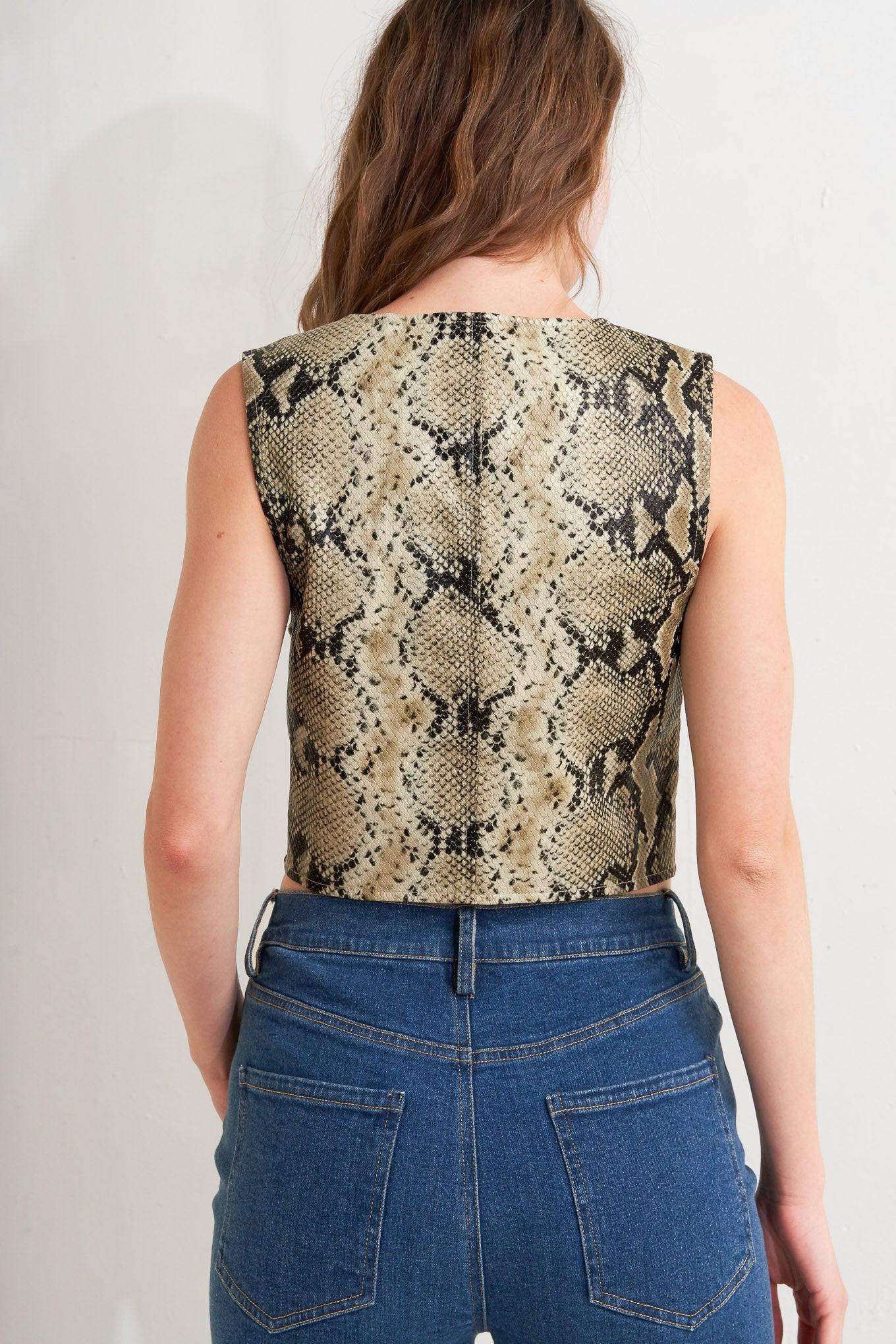 GLAM VENOM FAUX LEATHER VEST - Flying Tomato - Flyclothing LLC