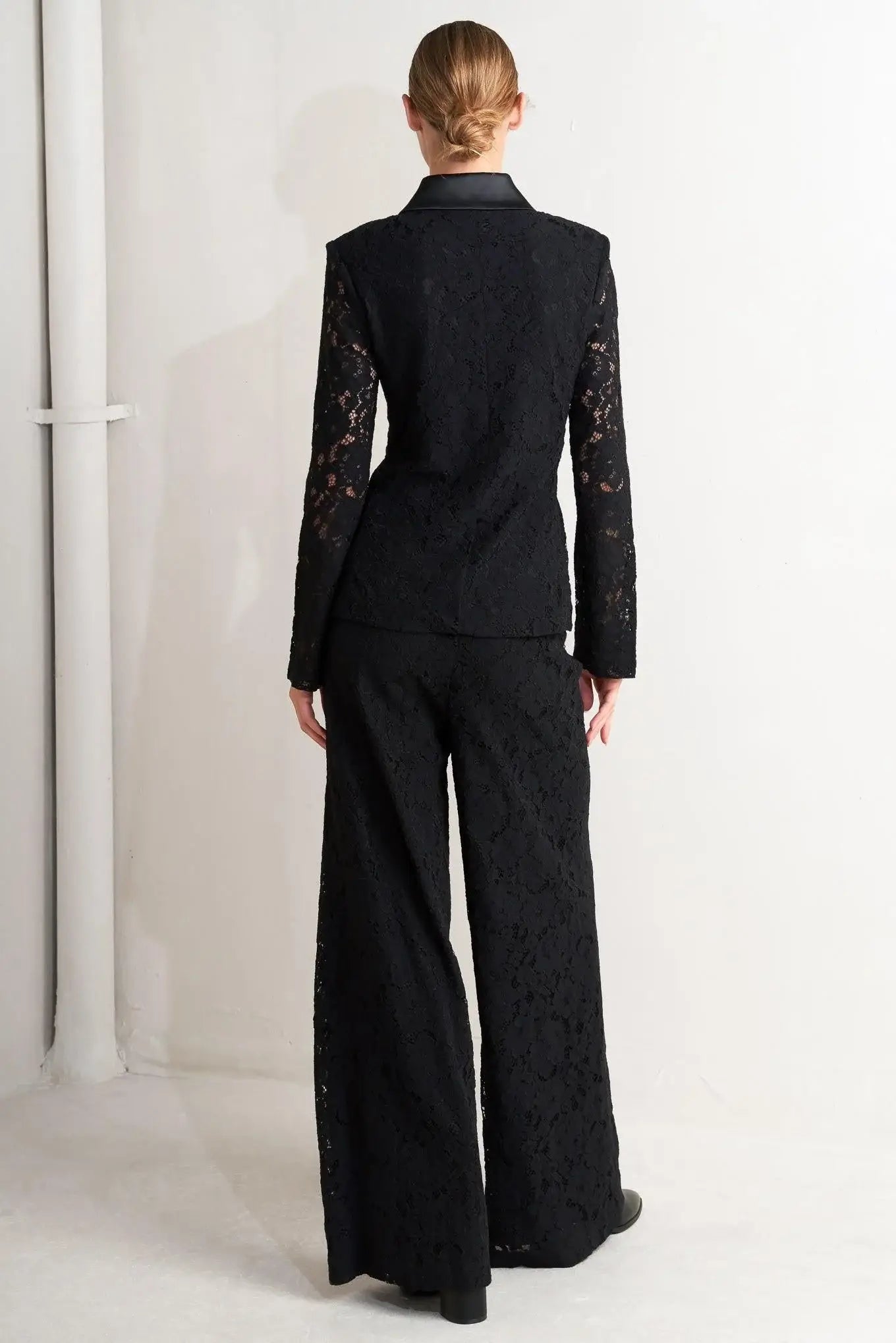 SHADOW GLAM WOVEN LACE BLAZER - Flying Tomato - Flyclothing LLC