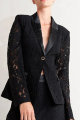 SHADOW GLAM WOVEN LACE BLAZER - Flying Tomato - Flyclothing LLC