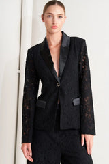 SHADOW GLAM WOVEN LACE BLAZER - Flying Tomato - Flyclothing LLC