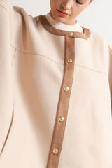 TIMELESS ELEGANCE WOVEN FELT CAPELET - Flying Tomato - Flyclothing LLC