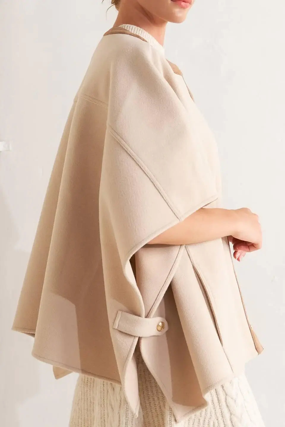 TIMELESS ELEGANCE WOVEN FELT CAPELET - Flying Tomato - Flyclothing LLC