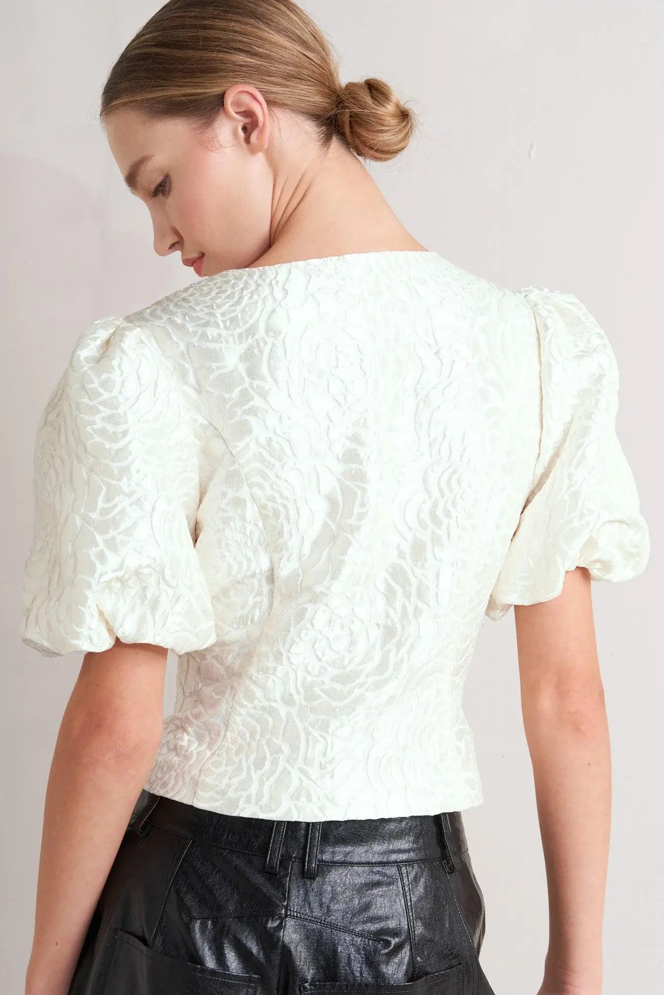 ROSÉ TEXTURE WOVEN TOP - Flying Tomato - Flyclothing LLC