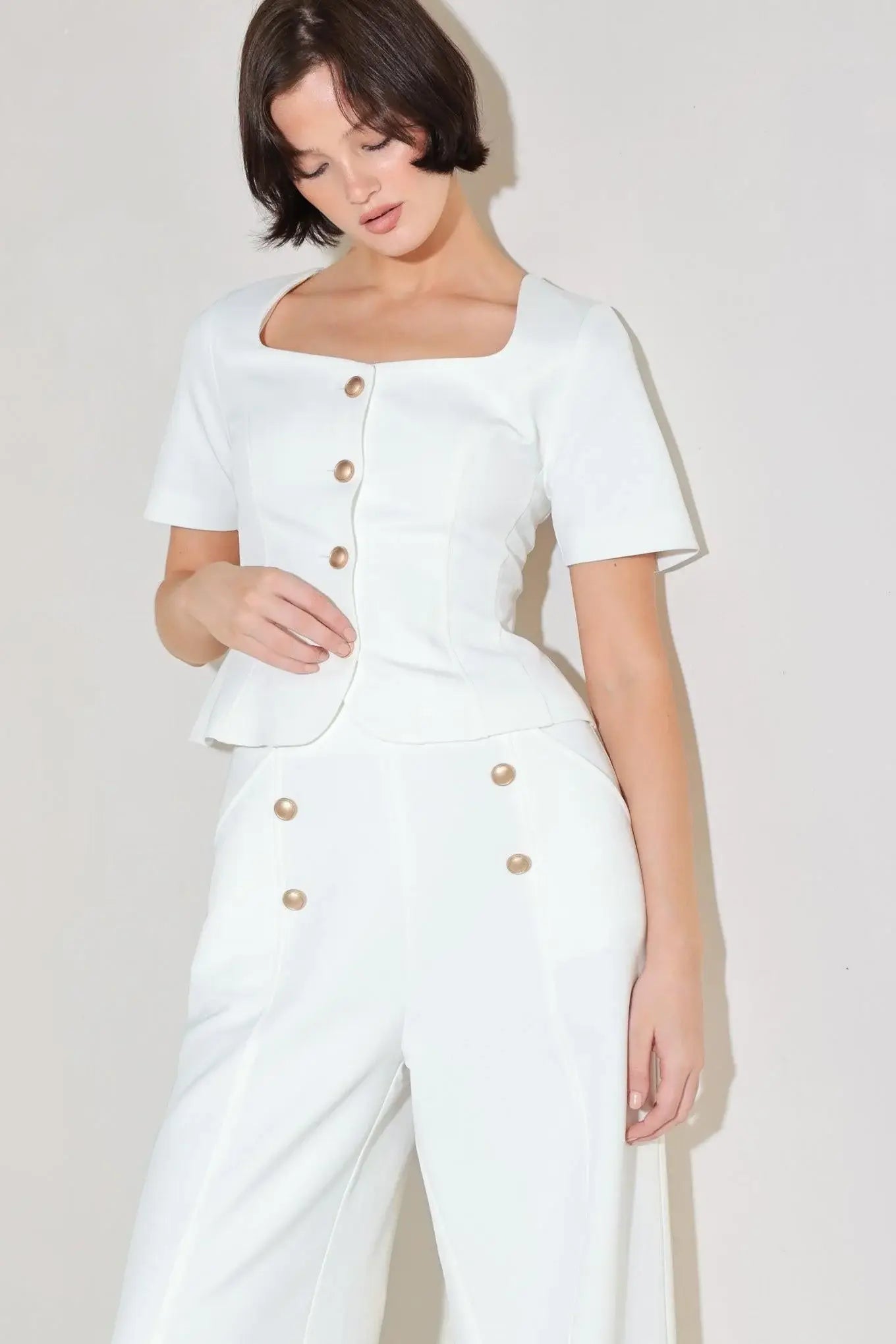 MINIMAL PRESTIGE WOVEN TOP - Flying Tomato - Flyclothing LLC