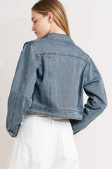 FRENCH FEMME DENIM CROP JACKET - Flying Tomato - Flyclothing LLC