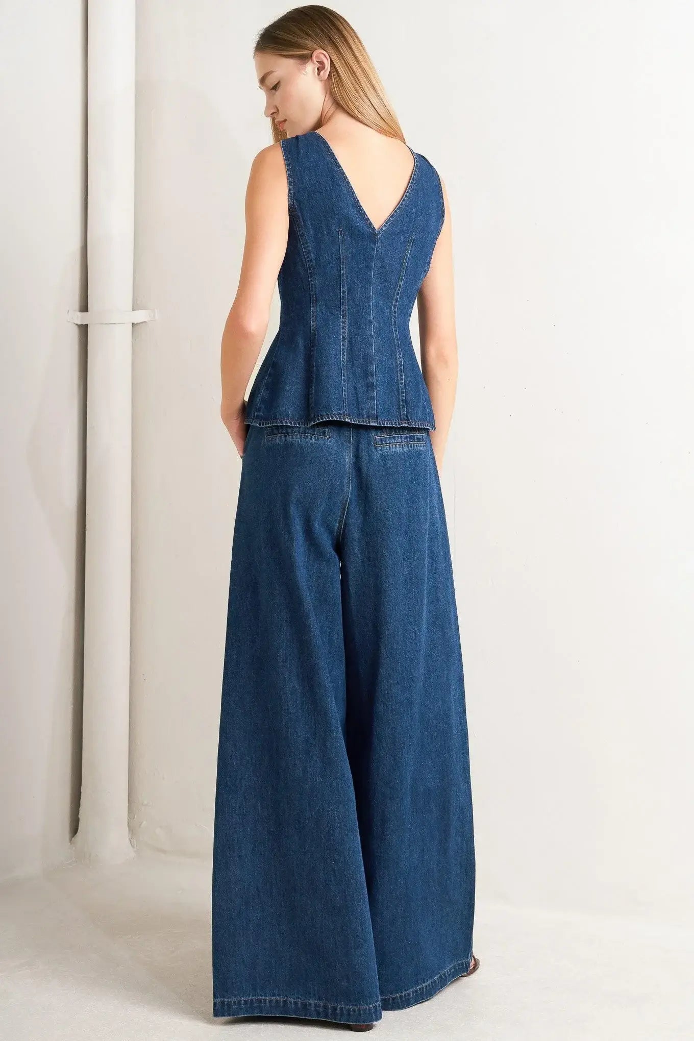 SHARP FEMININITY DENIM VEST - Flying Tomato - Flyclothing LLC