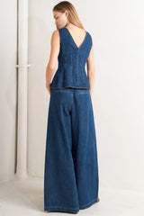 SHARP FEMININITY DENIM VEST - Flying Tomato - Flyclothing LLC