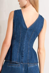 SHARP FEMININITY DENIM VEST - Flying Tomato - Flyclothing LLC