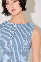 PINSTRIPE PRESTIGE WOVEN VEST - Flying Tomato - Flyclothing LLC
